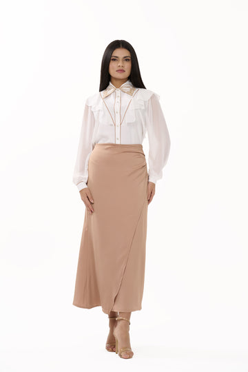 Mirella – Ecru Long-Sleeve Blouse - 305007