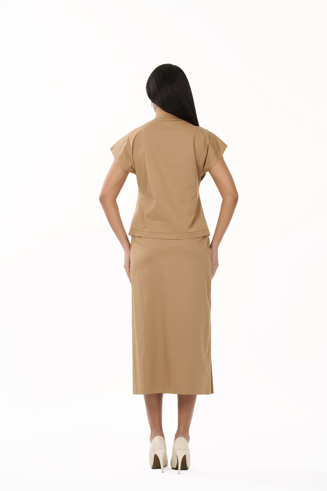 Lucia – Camel Long-Sleeve Blouse - 305003