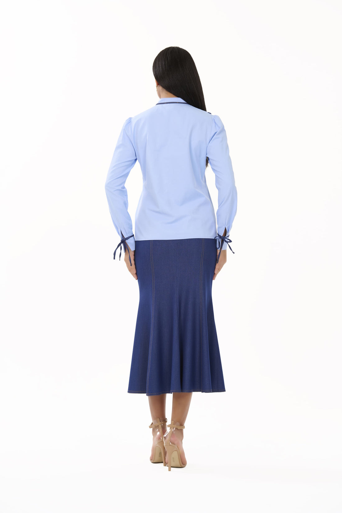 Colette – Blue Long-Sleeve Blouse - 305020