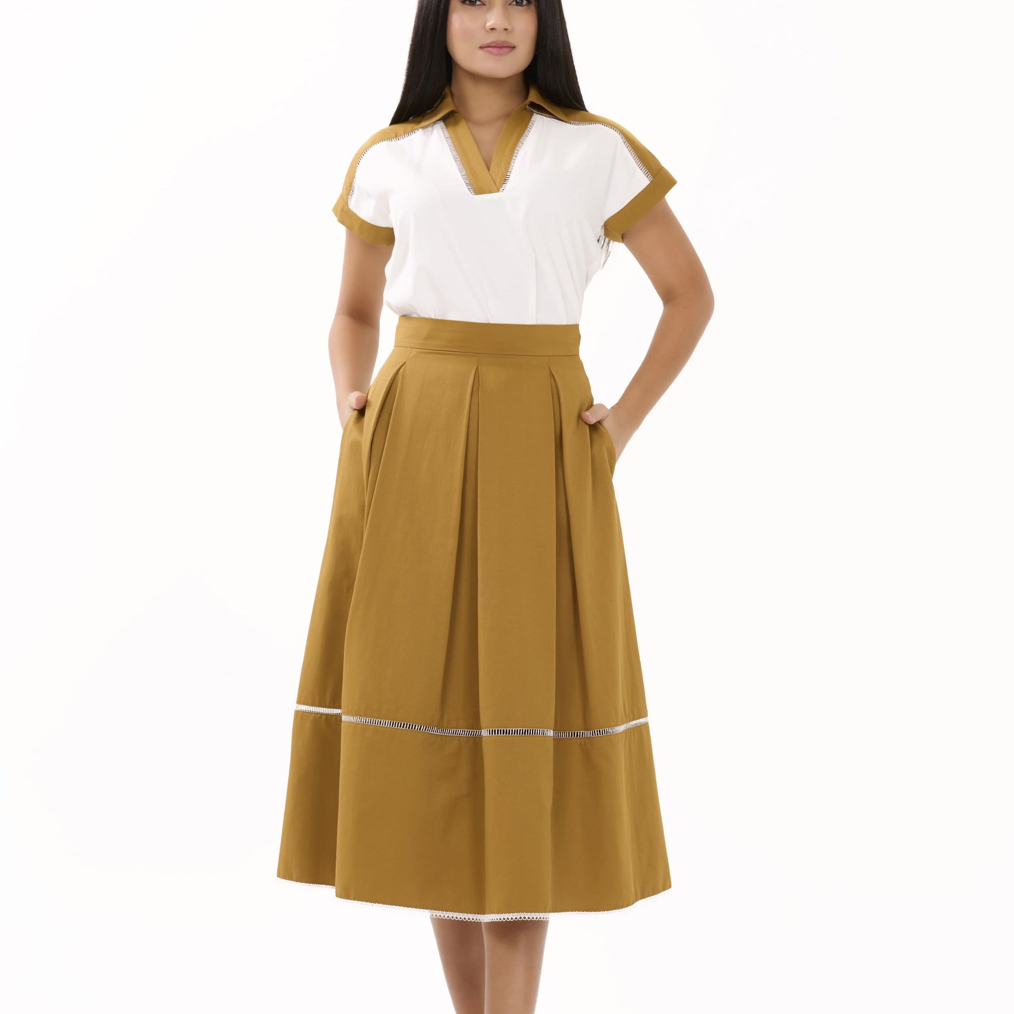 Ivy – Ecru Long-Sleeve Blouse - 305022
