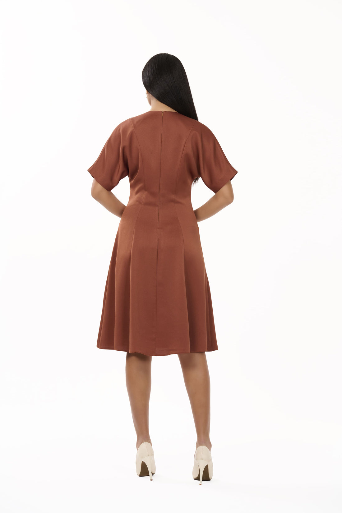 Rhea – Terracotta Buttoned Maxi Dress - 405016