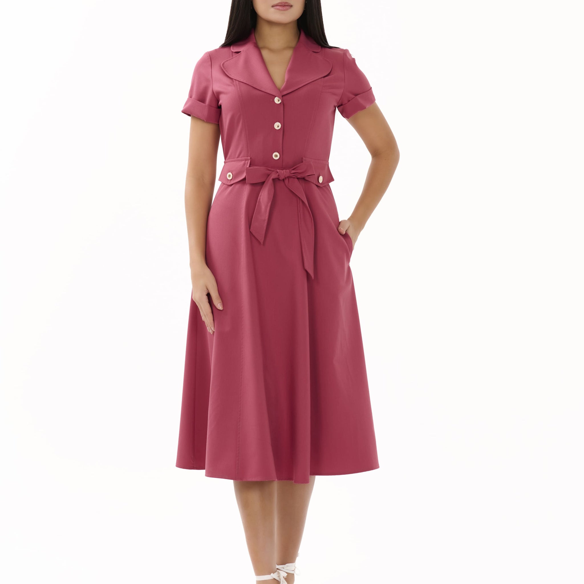 Ivy – Fuschia Buttoned Maxi Dress - 405017